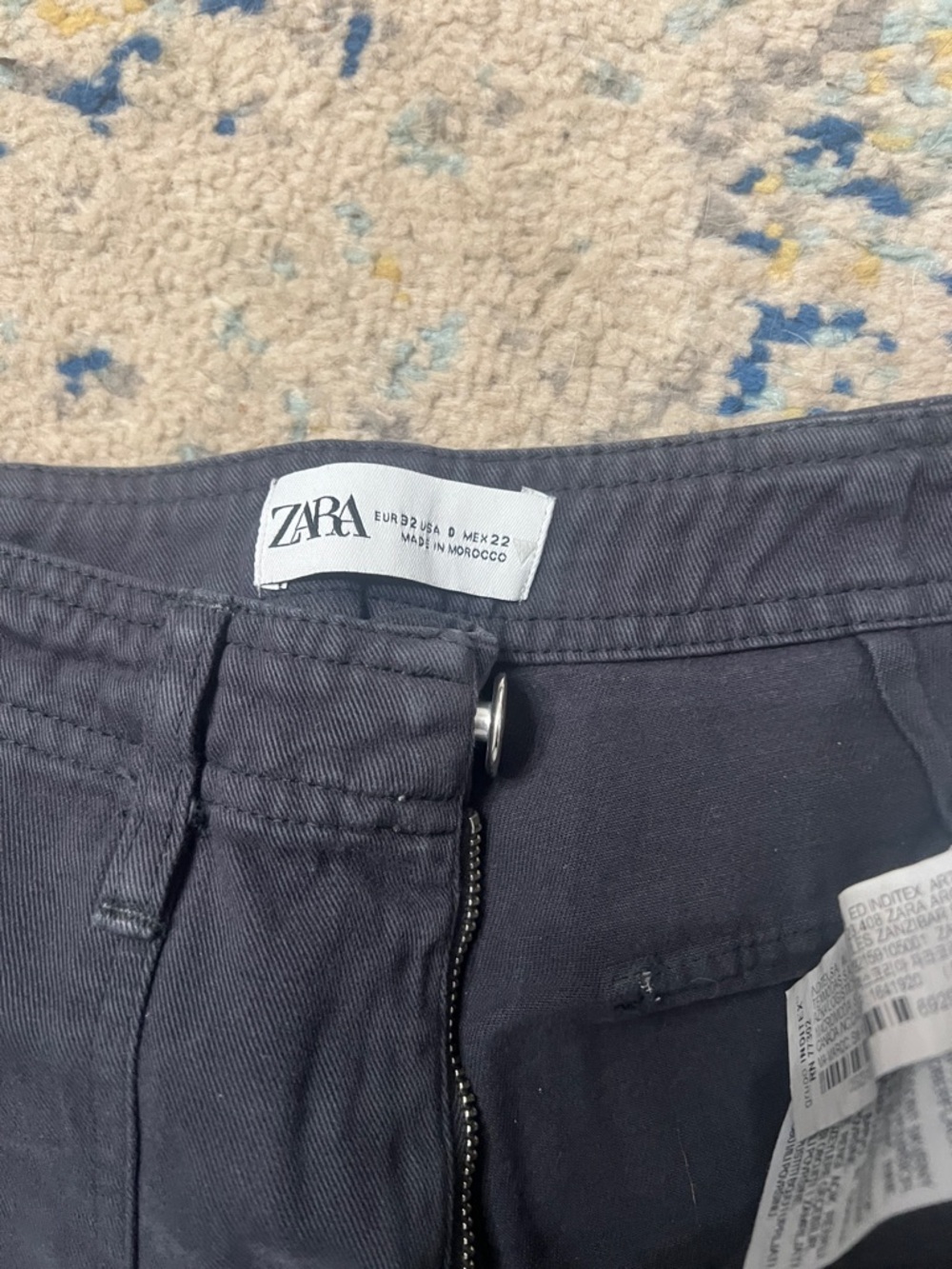 Zara Dark Gray High-Waist Cargo Pants